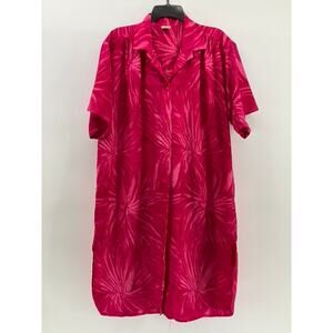 RIMA BEACHWORLD Women's Pink Tropical Floral Button-Up Cover-Up SZ OS